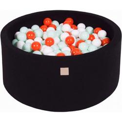 Ballenbak | zwart | 90x40 cm | incl. 300 ballen | Wit, oranje en mint